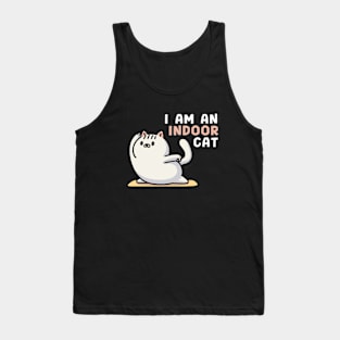 Indoor Person & Anti Social Gift! Funny Cute Indoor Cat Tank Top